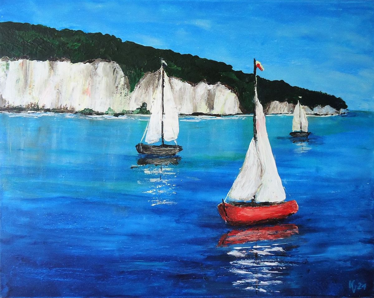 Segelboote vor R&uuml;gen - Acryl